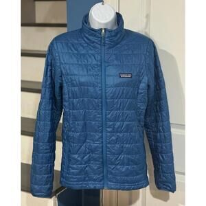 Women's Small Patagonia Nano Puff Insulated Lagom Blue Light Weight Jacket Coat!